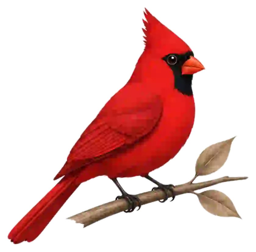 A cardinal, perched